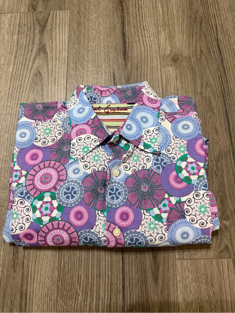 Robert Graham Purple Multi Floral-Geo Print Button-Down Shirt - Picture 4 of 4